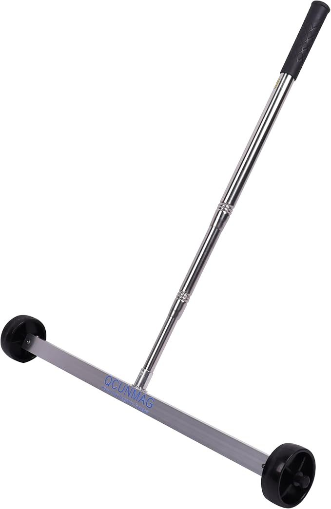 Magnetic Pick Up Sweeper 20-inch Heavy Duty Magnet Pickup Lawn Sweeper Roofing by Qcunmag