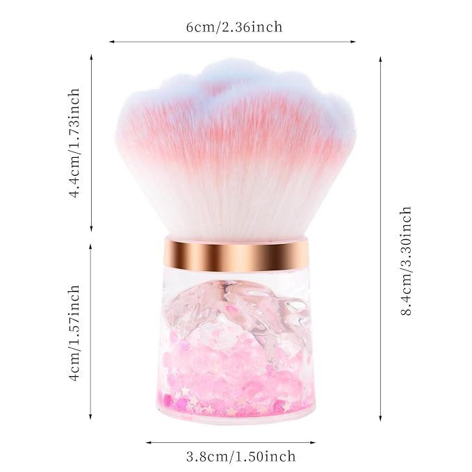 ANGNYA Nail Dust Brush, Rose Nail Art Dust Powder Remover Brush - Image 3