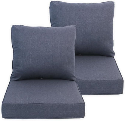 Goodgoods 24x28 inch Outdoor/Indoor Deep Seat Cushions Set of 2 Deep Seat Bottom Resilient Foam Filling Water Repellent Stain-Resistant UV Resistant Weather Resistant Patio Furniture Sky