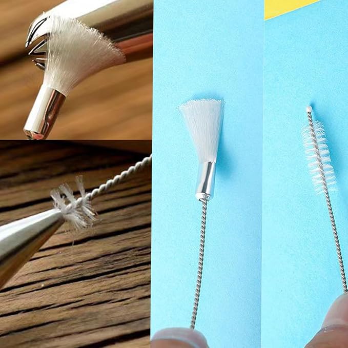4 Pack Piping Tip Cleaning Brush Double-Headed Nylon Hard Bristle Brushes Pipe - Image 5