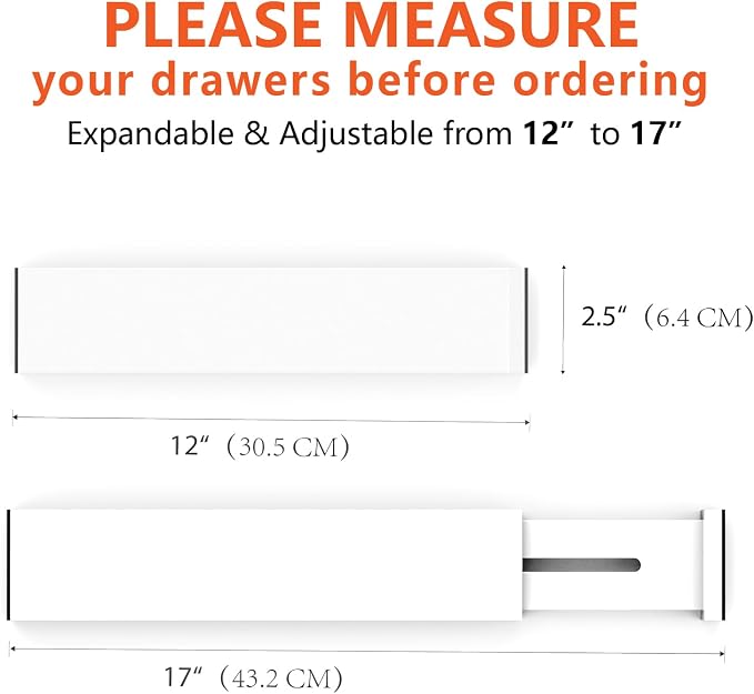 4 Pack Bamboo Drawer Dividers, Adjustable Length from 12 Inch to 17 Inch - Image 3