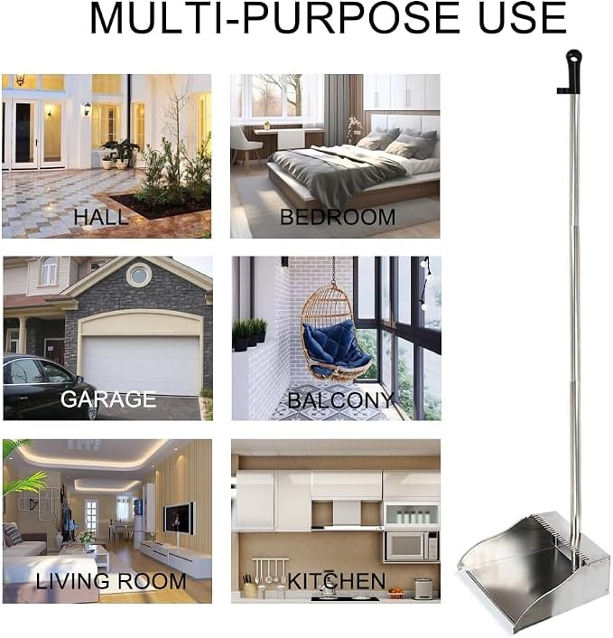 3 Pack Stainless Steel Dustpan Metal Dustpan - Image 5