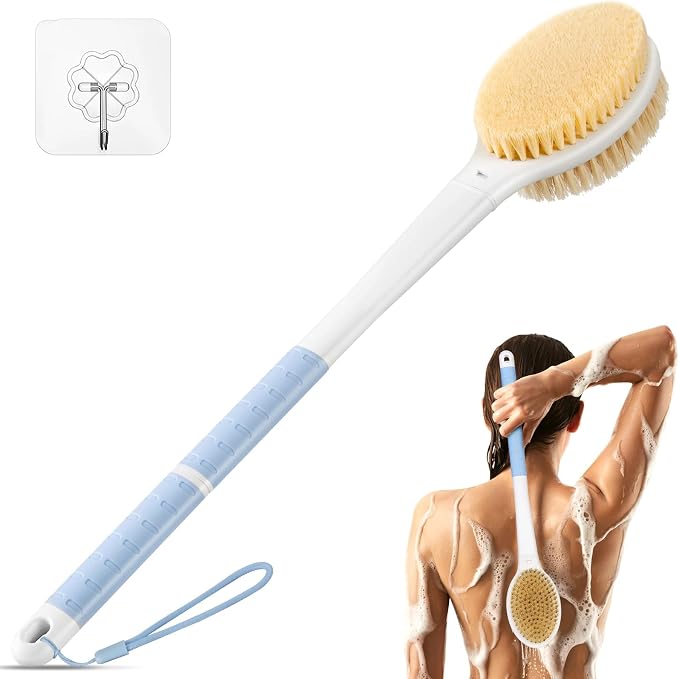 Back Scrubber Body Shower Brush: Anti Slip Long Handle Bath Brush by Rafow