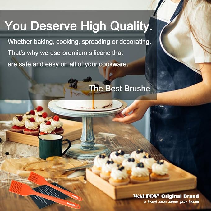 Walfos 600℉ Heat Resistasnt Pastry Brushes, BPA Free Silicone Basting Brush - Image 8