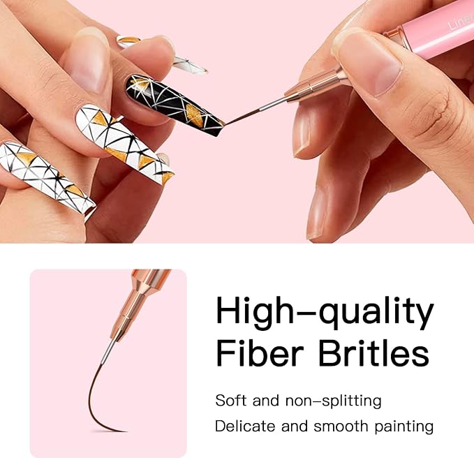 Metallic Nail Art Brushes, UV Gel Polish Painting Art Design Pen - Image 3