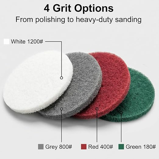 5 Inch Mixed Grit Drill Brush Scrubber Scouring Pads, Random Orbital Sander - Image 2