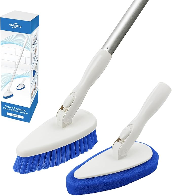 Qaestfy Shower Scrubber Cleaning Brush Combo Bath Tub Tile Cleaner Scrubber by Qaestfy