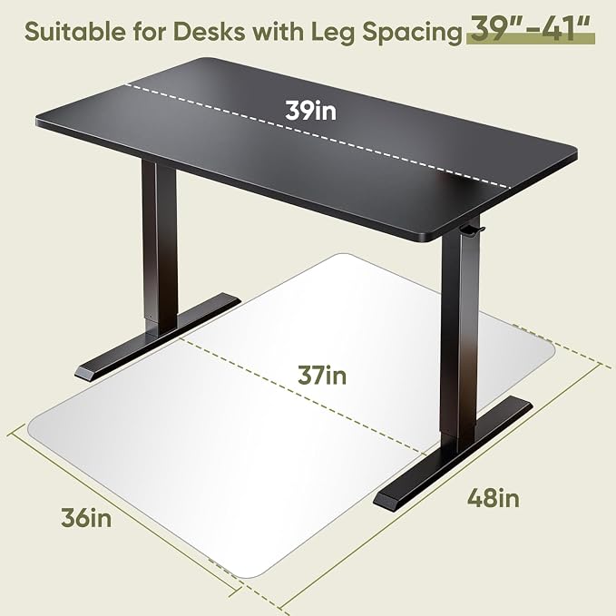 Office Chair Mat for Carpet & Hardwood, Upgraded 36" x 48" Dual Use Tempered - Image 6