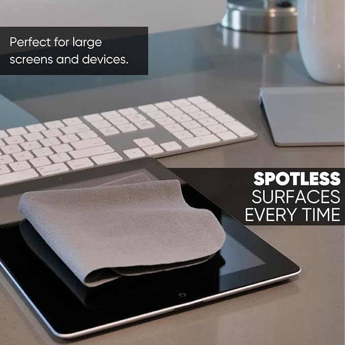 Microfiber Wholesale Premium TV Screen Cleaning Cloth Gray | 14”x14” | 3pk | - Image 4