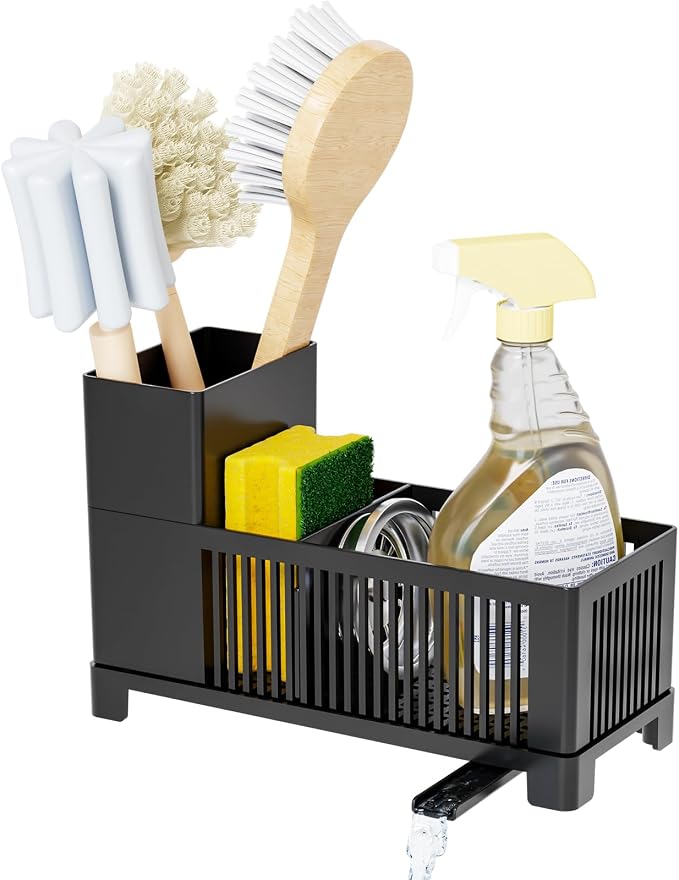 Sink Caddy & Kitchen Sink Organizer, Plastic Kitchen Countertop Organizer by SuoxingStorage