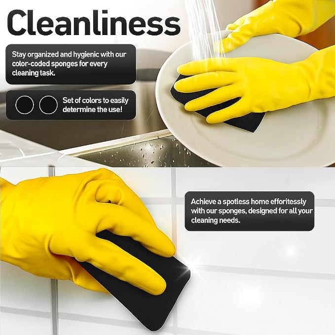 Casanero 12-Pack Silicone Scrubbing Sponges, Heavy-Duty, Non-Scratch | Reusable - Image 4