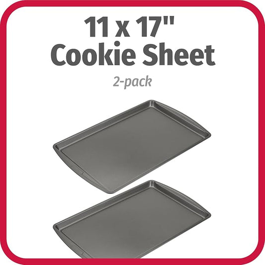 GoodCook Everday Nonstick Carbon Steel 17 x 11-Inch Baking Sheet Set, 2 Pack – - Image 2