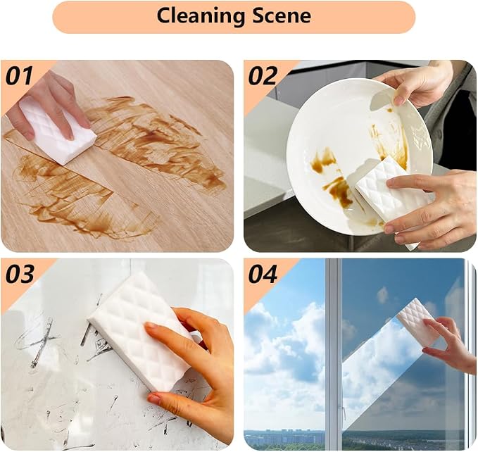 Magic Sponges Eraser, 20 Pack Melamine Sponge in Bulk, 2X Density, Long Lasting - Image 3
