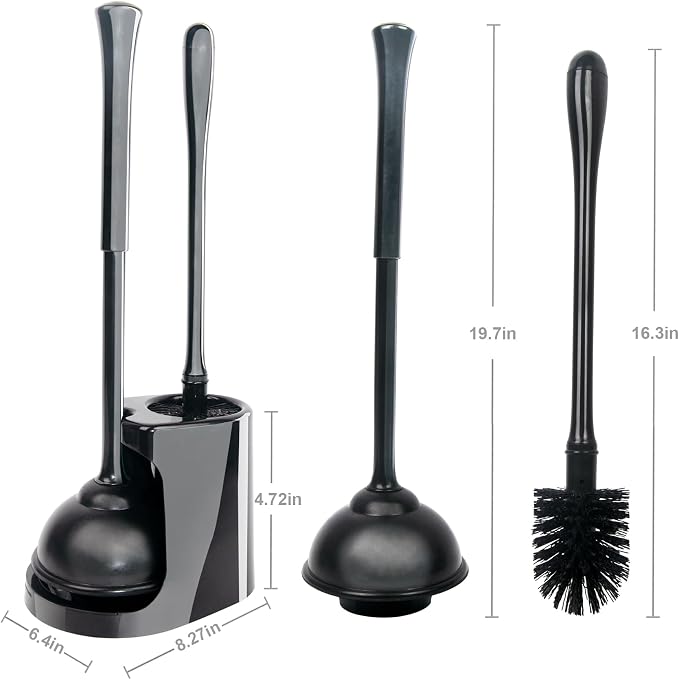 CELOX Black Toilet Plunger and Brush Set - Image 2
