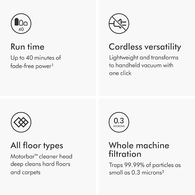 Dyson V8 Plus Cordless Vacuum, Cleans Hard Floors and Carpets, Converts to - Image 6