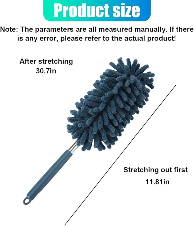 2PCS Car Interior Duster with Extension Pole – Washable Microfiber Dusters - Image 2