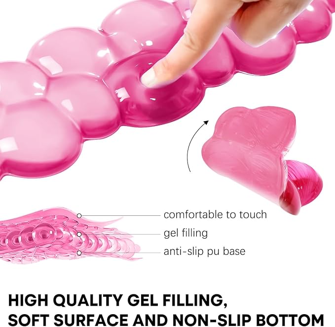 JIKIOU Clear Gel Wrist Rest for Keyboard and Mouse, Cool Silicone Mouse Wrist - Image 6