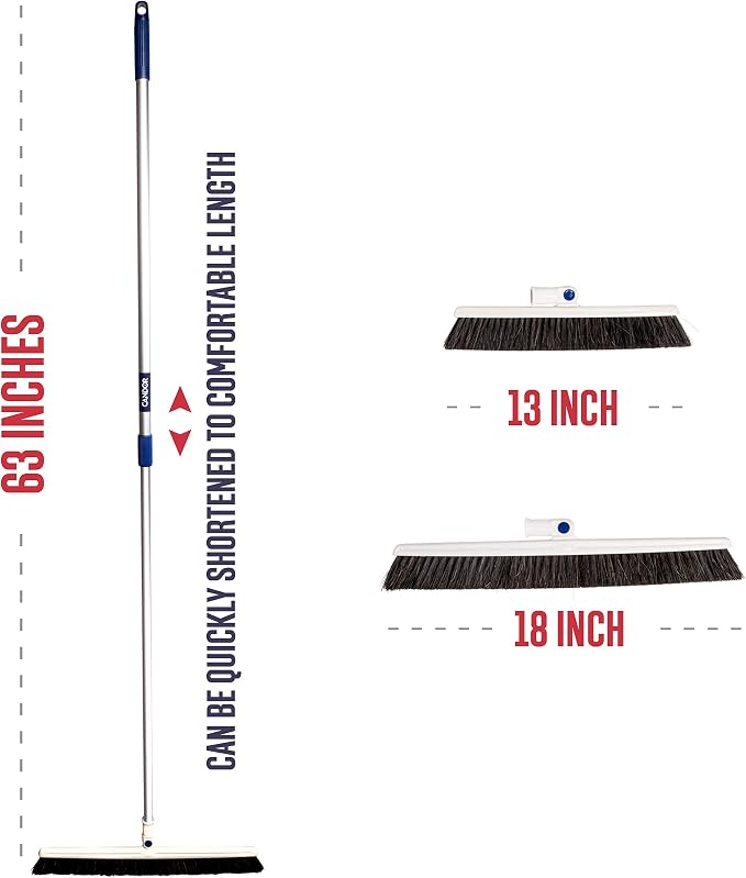 Candor Rotatable Push Broom | 63 Inch Long Lightweight Flexible Cleaning Brush - Image 6