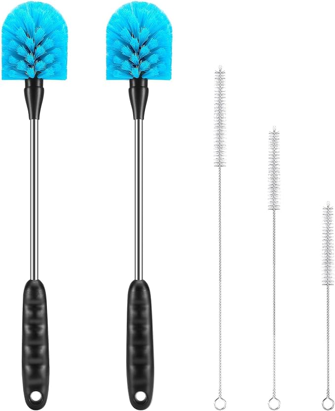 5 Pack Bottle Cleaning Brush Set, Stainless Steel Scrub Cleaner Brush by AnDocK