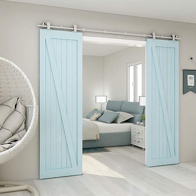 TSMST 12FT Sliding Barn Door Hardware Kit, Top Mount Stainless Steel Heavy Duty - Image 5