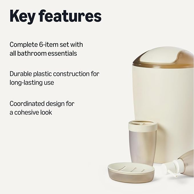 Amazon Basics 6-Piece Bathroom Accessory Set - Image 2