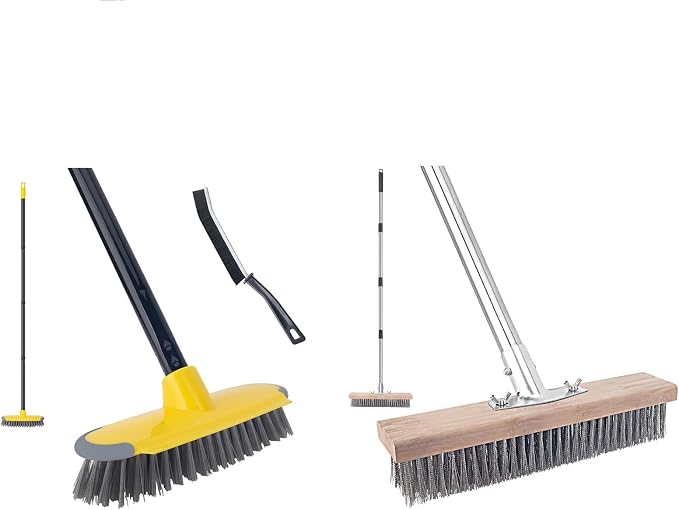 Deck Brush with Long Handle, Scrub Brush by KeFanta