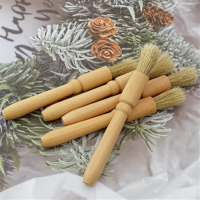 Coffee Grinder Cleaning Brush 2Pcs, Wood Handle & Natural Bristles Wood Dusting - Image 5