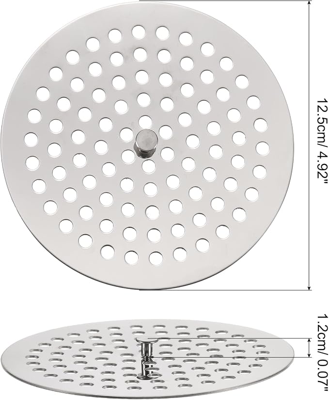 uxcell Shower Drain Hair Catcher, 4.9 inch Stainless Steel Round Floor Drain - Image 2