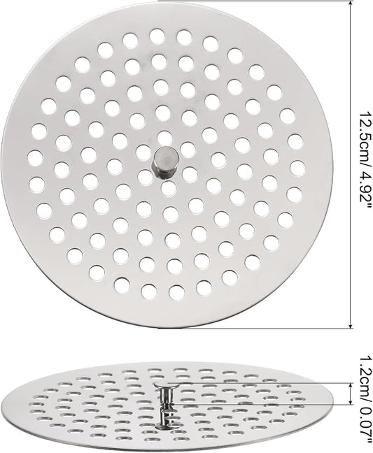 uxcell Shower Drain Hair Catcher, 4.9 inch Stainless Steel Round Floor Drain - Image 2
