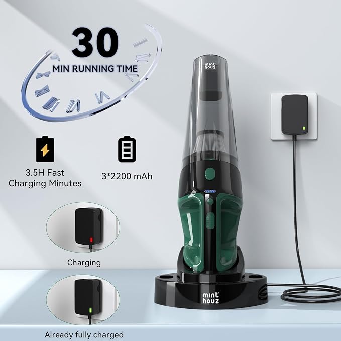 Minthouz Handheld Vacuum Cordless, Strong Suction Car Vacuum Cleaner - Image 3