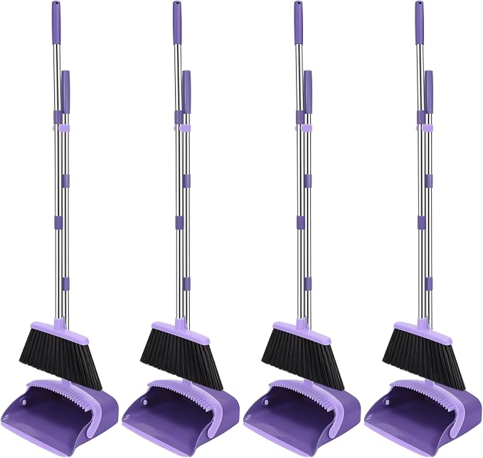NACENA Broom and Dustpan Set, 52-in Long Adjustable Handle Broom Dustpan Combo by NACENA