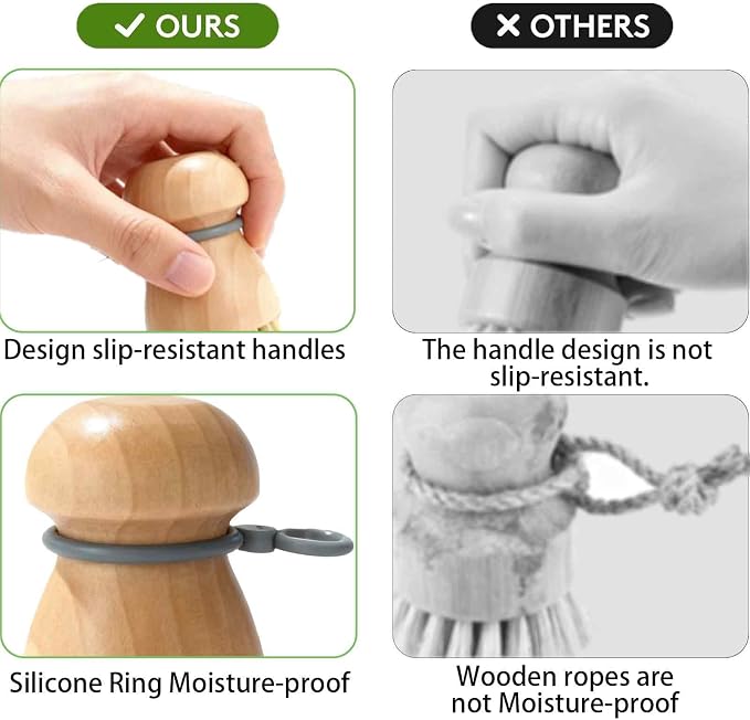 Dish Brush for Everyday Use, Dish Scrub Brush, Wooden Dish Brush, Dish Brush - Image 5