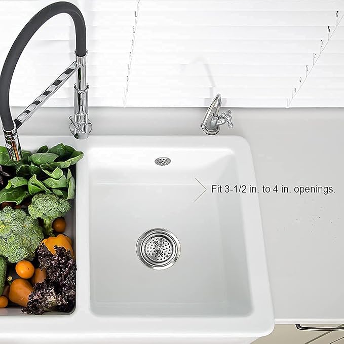 304 Stainless Steel Kitchen Sink Twist Lock Basket Drain Assembly W/Brass - Image 5