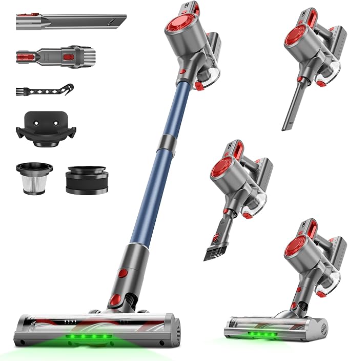 Cordless Vacuum Cleaner for Home, Powerful Stick Vacuum by HONKIOfficial