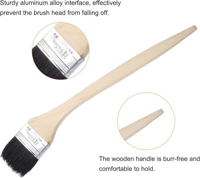 uxcell 2pcs Bent Radiator Paint Brush 2.5" Width Curved Wall Paint Soft Bristle - Image 5