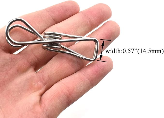 HAHIYO Clothespins Chip Clips All Metal Stainless Steel No Rust Stains Strong - Image 3