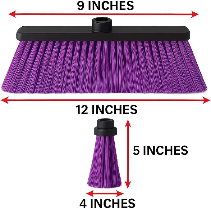 ALMA Deep Purple 14" Soft Flagged Broom Head – Indoor Sweep – Universal 7/8" - Image 5