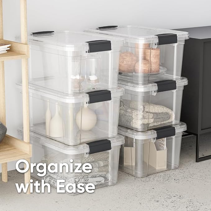 Superio Storage Bins with Lids, Stackable Totes, BPA Free, Odor Free, Organizer - Image 6