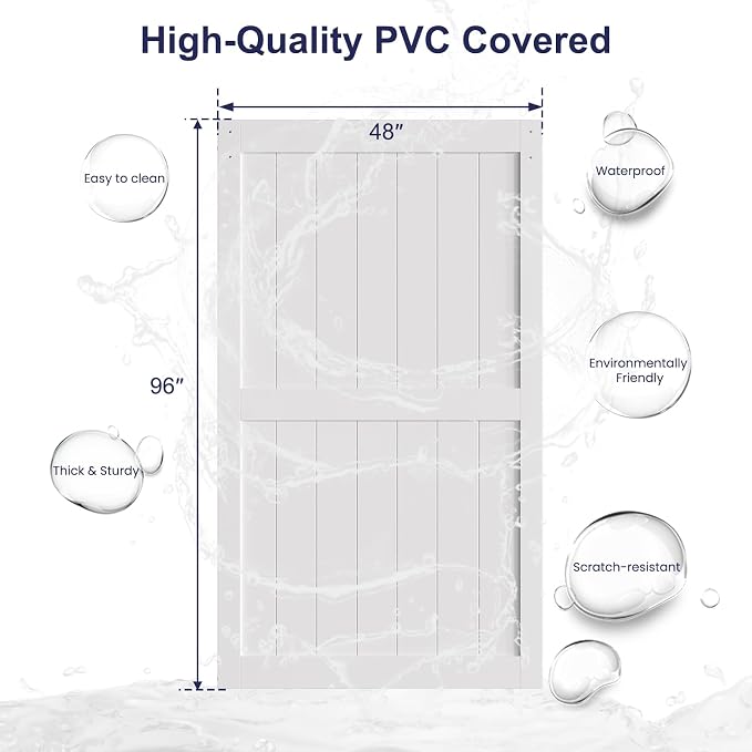 SmartStandard 48 x 96 inch White Sliding MDF Barn Door - Image 7