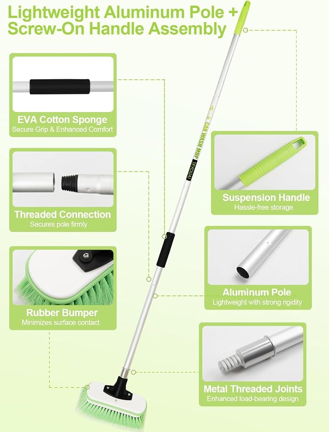 Boat Brush Telescoping Handle 4 Section Marine Scrub Extendable 20" to 62" - Image 5
