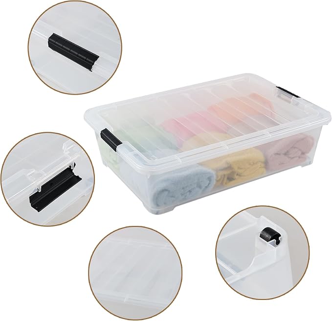 Kiddream 3-Pack 50 Quart Plastic Underbed Storage Bins - Image 3