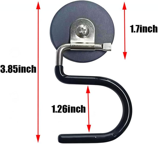 2PCS Magnetic Broom Rack Magnetic Hook S-Shaped Wall-Mounted Stainless Steel - Image 2