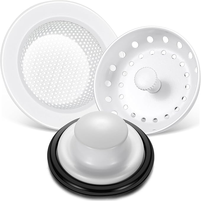 Mudder 3 Pcs Kitchen Sink Drain Strainer and Stopper Stainless Steel Garbage by Mudder