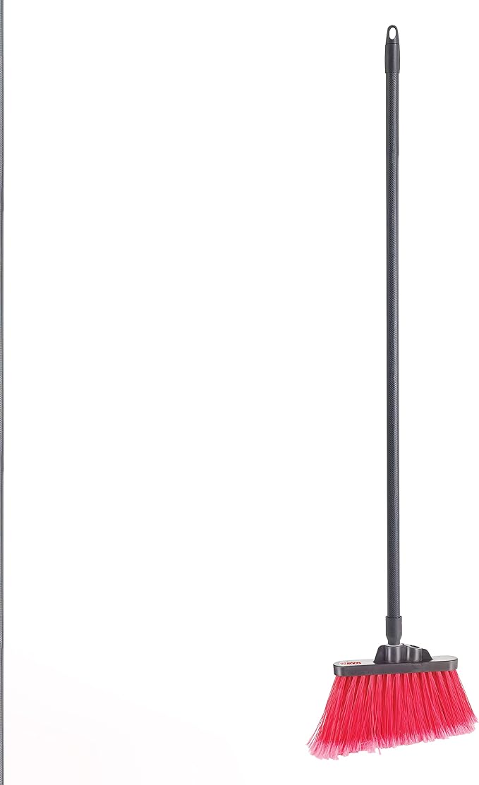 Winco Angled Broom with 48" Fiberglass Handle, Flagged Bristles by Winco