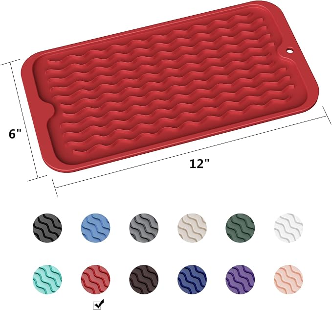 ZLR Silicone Dish Drying Mat for Kitchen Counter, Eco-Friendly Fast Dry Dish Mat - Image 6