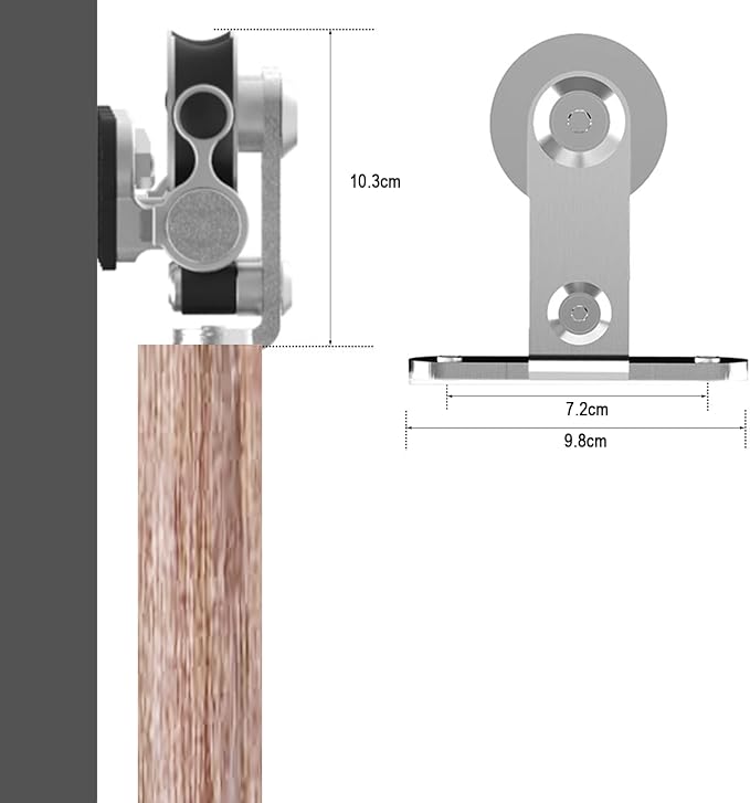 TSMST 8FT Sliding Barn Door Hardware Kit, Top Mount Stainless Steel Heavy Duty - Image 9