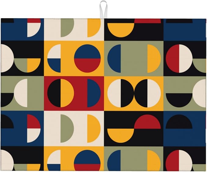 Retro Mid Century Modern Kitchen Drying Mat Microfiber Dish Drainer Mat by Unknown