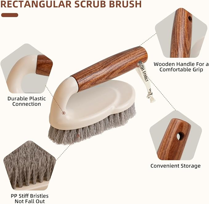 4-Pack Heavy Duty Scrub Brushes Set - Image 4