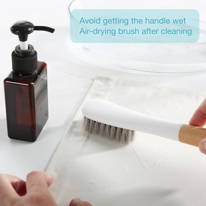 Wood Laundry Brush, OSCIOSS Laundry Stain Brush wth Long Handle and Soft Bristle - Image 4