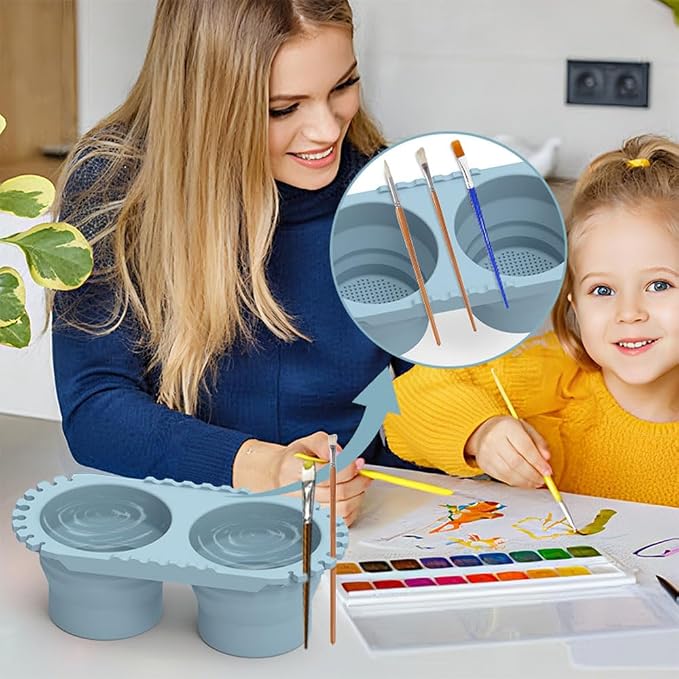 Paint Brush Cleaner Foldable Silicone Cleaning Container 8.8x4.2in gift - Image 3